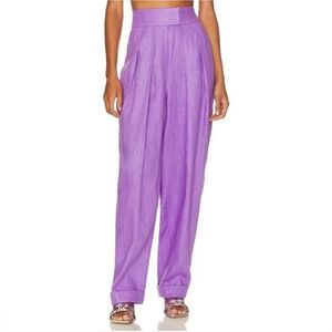 Ronny Kobo Darine Purple Pleated Pants